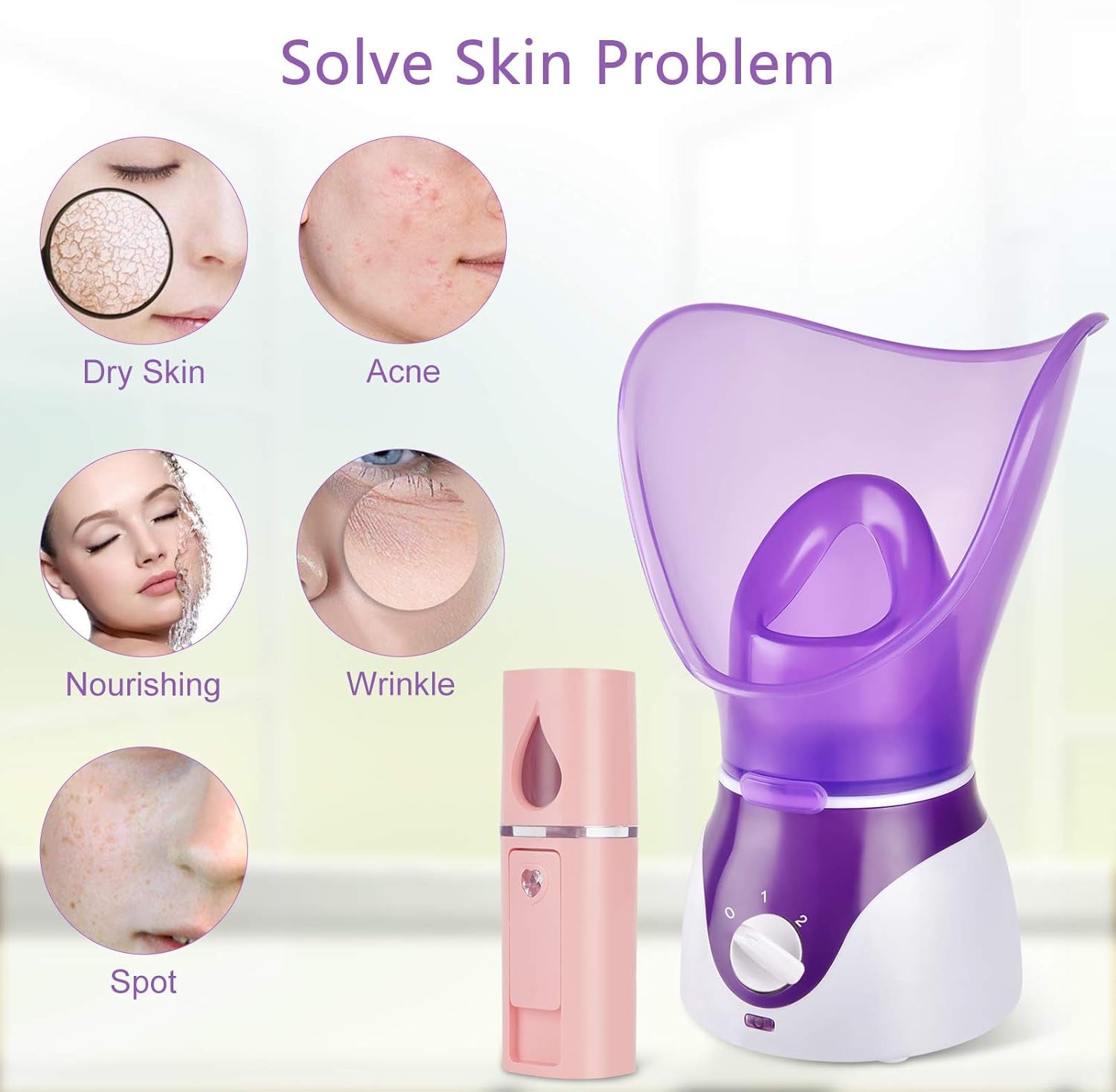 LumiGlowPro Facial Steamer | Deep Pore Cleansing & Hydration for Glowing Skin