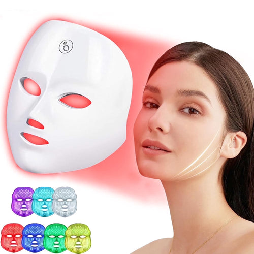 LumiGlowPro LED Face Mask | 7-Color Red Light Therapy for Radiant, Youthful Skin