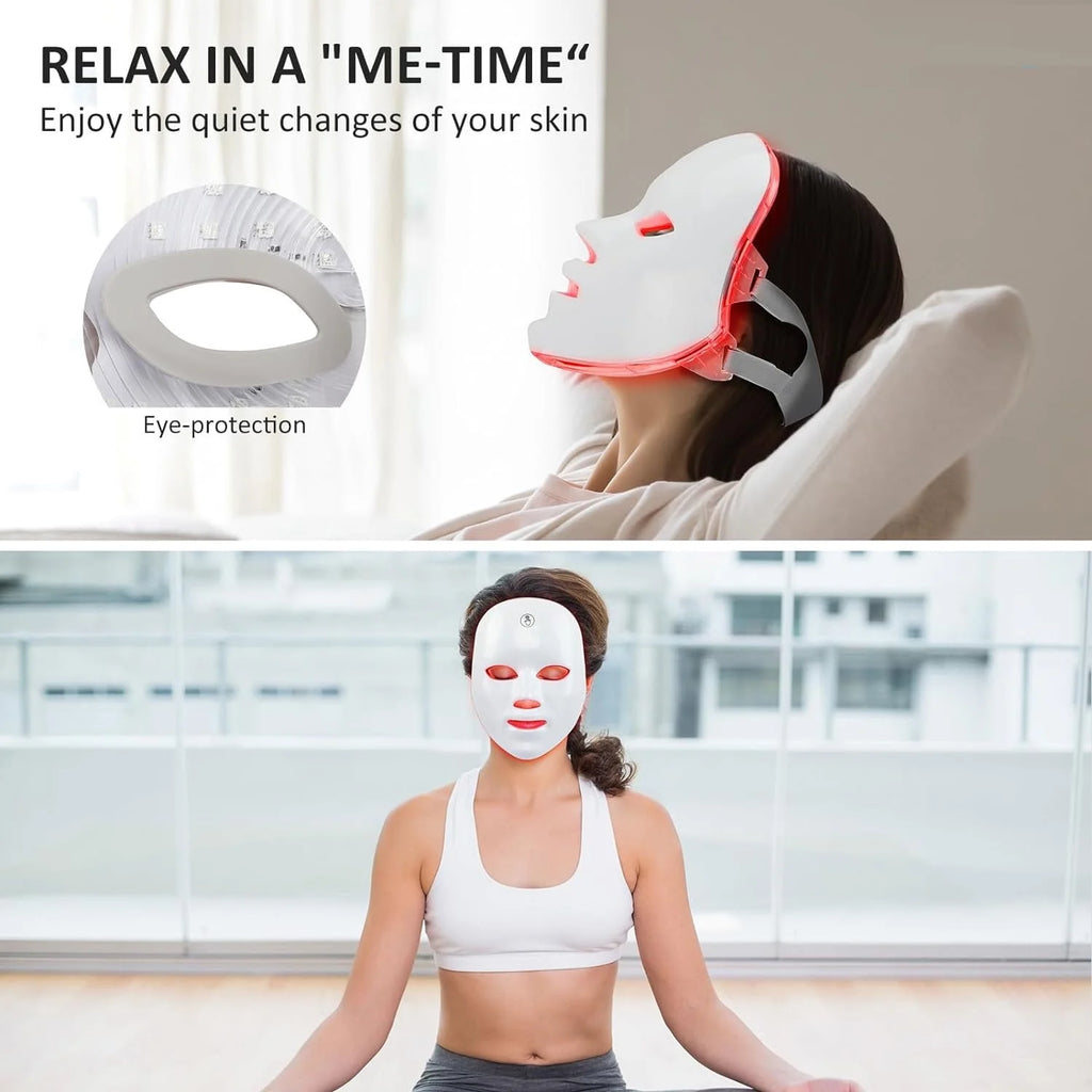 LumiGlowPro LED Face Mask | 7-Color Red Light Therapy for Radiant, Youthful Skin